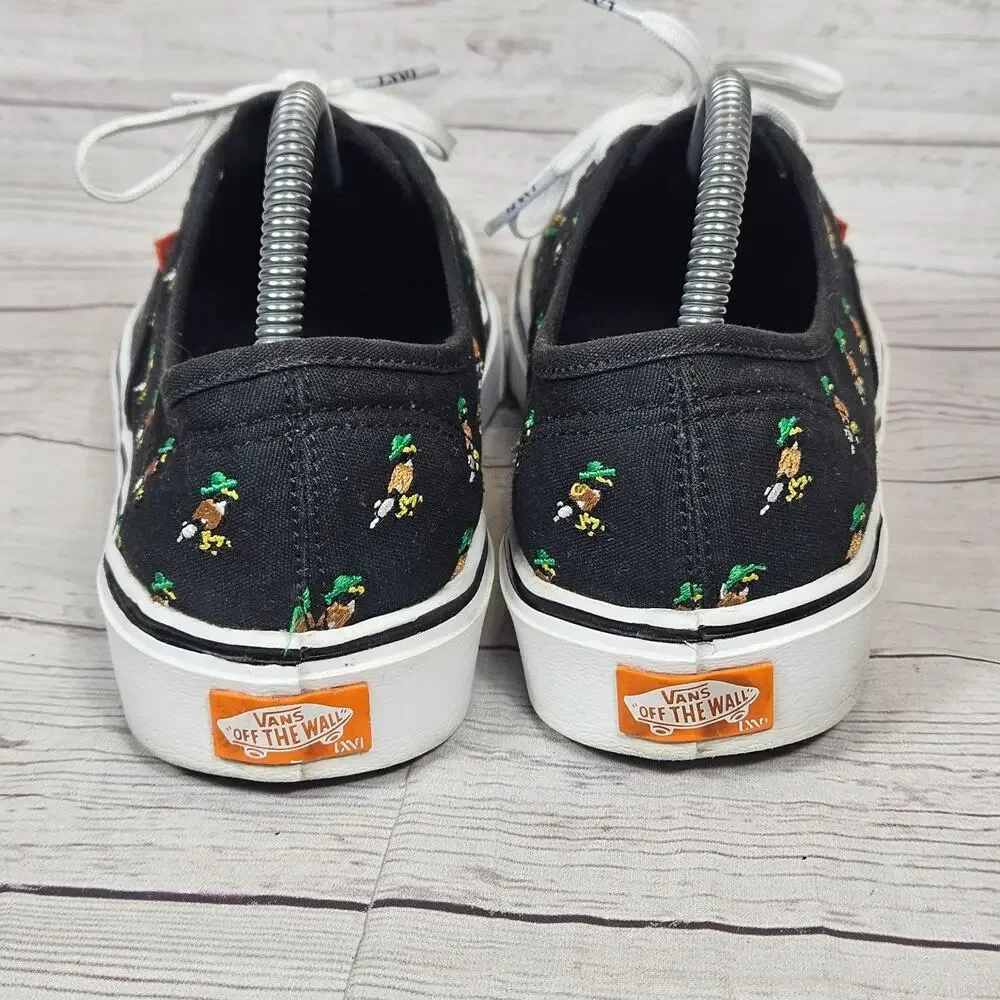 Vans Authentic Men's 9 Black Duck Print UltraCush Skate Casual Shoes